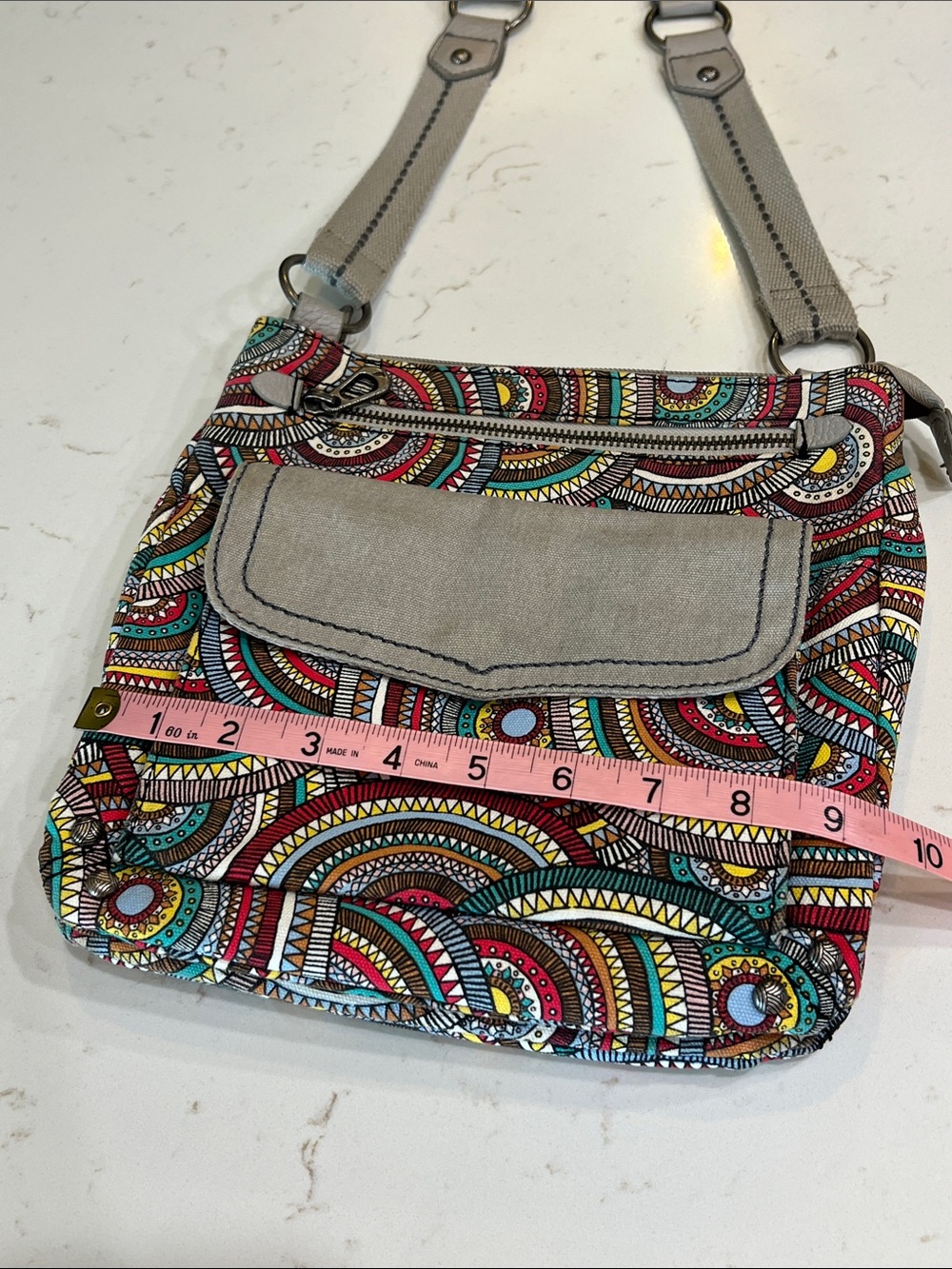 Sakroots Artist Circle Canvas Crossbody Bag Multicolor Print - Picture 13 of 14